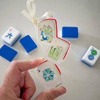 Merry Mahjong Watercolor Acrylic Ornament
