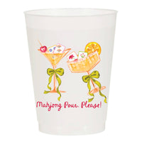 Mahjong Pour, Please! Full Color Frosted Cups