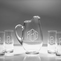 Monogrammed Mario Opera Pitcher & Glass Set