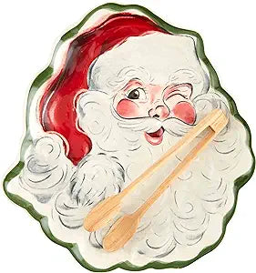 Santa Shaped Cookie Plate Set