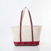Plaid Large Boat Tote
