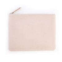 Monogrammed Leather Zipper Travel Pouch
