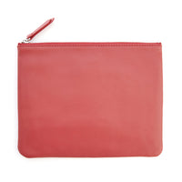Monogrammed Leather Zipper Travel Pouch
