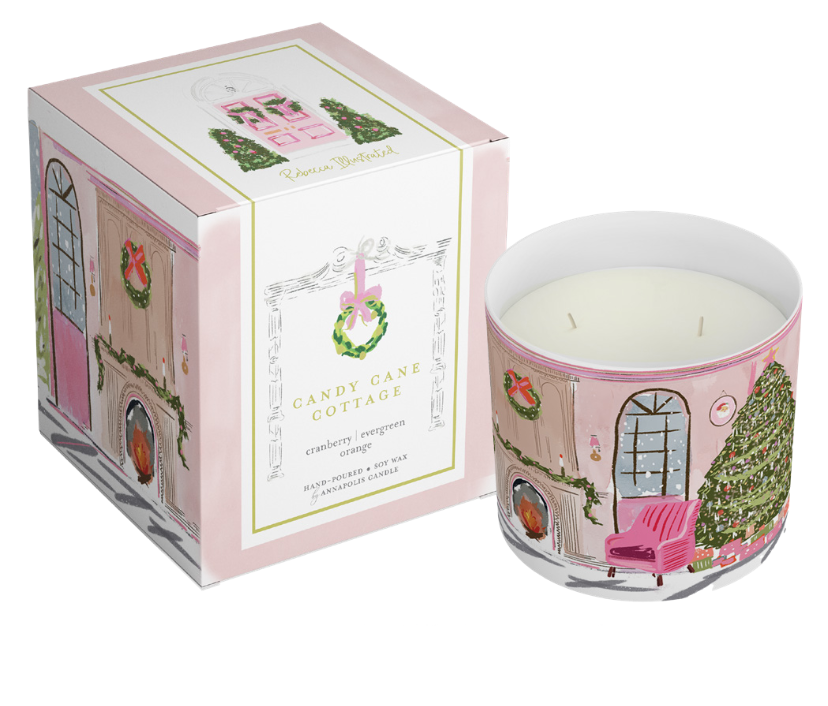 Candy Cane Cottage Gift Boxed Candle