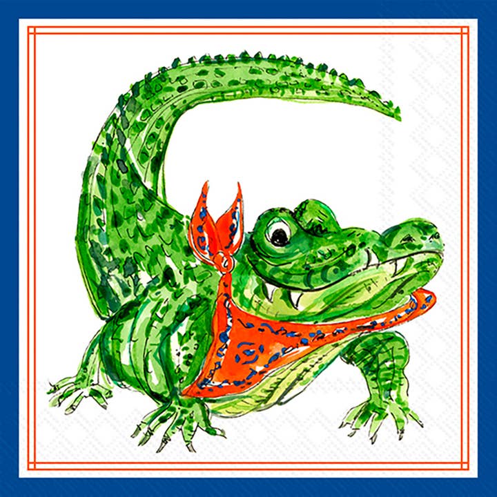 Orange Gator Cocktail Napkins