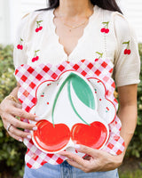 Cherries Gingham Plate
