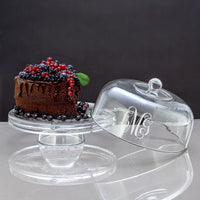 Monogrammed Glass Cake Pedestal Set
