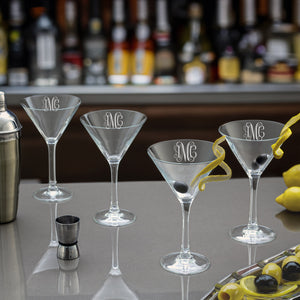 Monogrammed Martini Set