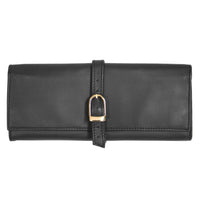 Suede Lined Black Jewelry Roll
