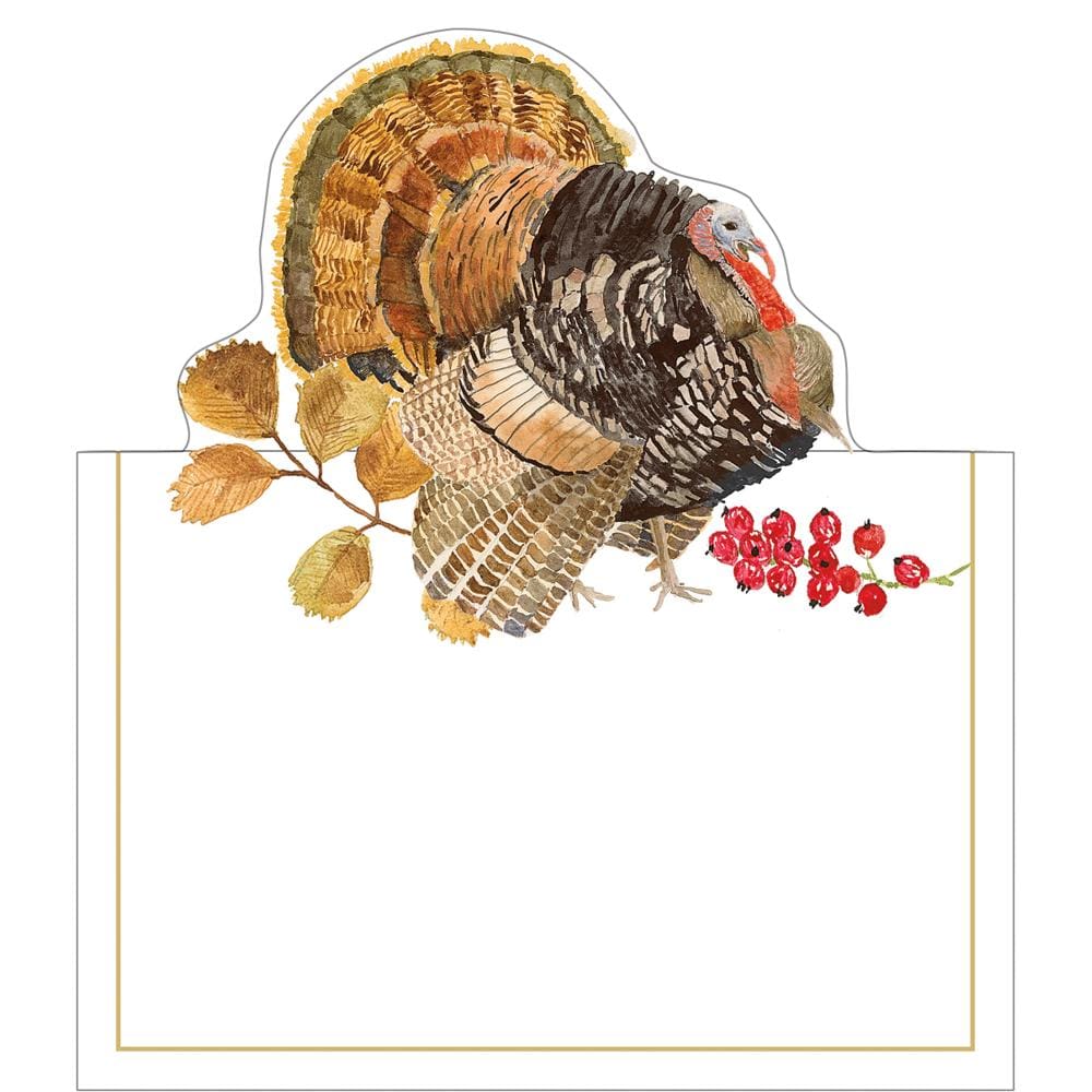 Woodland Turkey Foil Die-Cut Place Cards