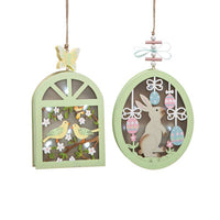 Easter Bird and Bunny LED Shadowbox Ornaments