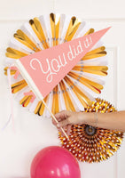 Pink You Did It Felt Pennant Banner
