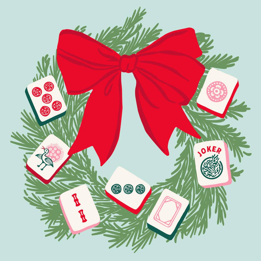 Mahjong Wreath Holiday Cocktail Napkins