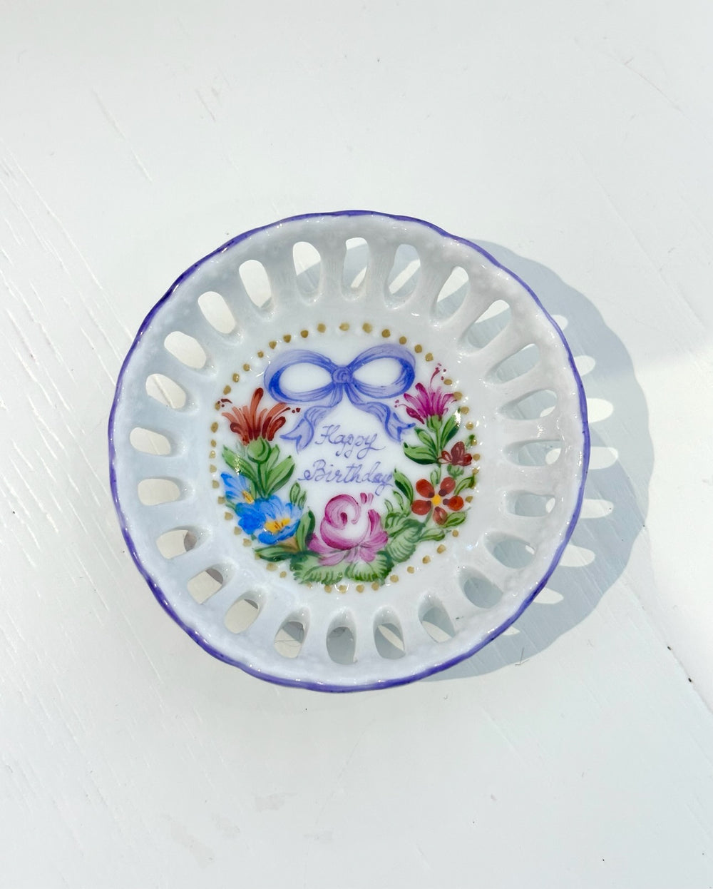 Porcelain Happy Birthday Dish