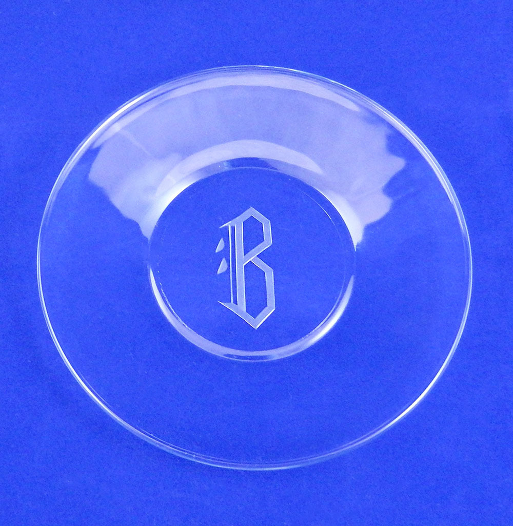 Monogrammed Clear Round Buffet Glass Plates (Set of 4)
