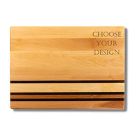 Monogrammed Stripe Wood Cutting Board