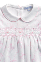 Charming Bows Print Smocked Footie
