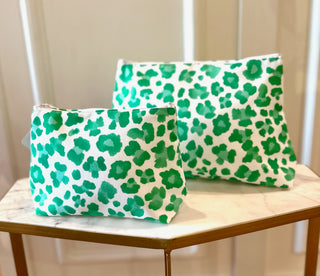 Monogrammed Cheetah Cosmetic Bags