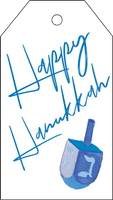 Happy Hanukkah Foil Hanging Tag
