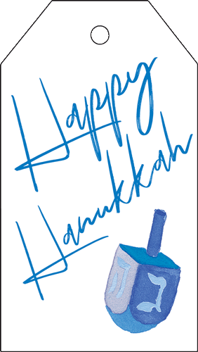 Happy Hanukkah Foil Hanging Tag