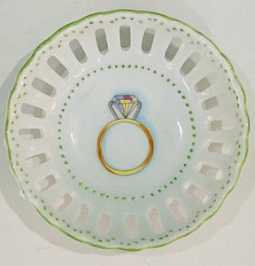 Hand Painted Porcelain Engagement Ring Dish