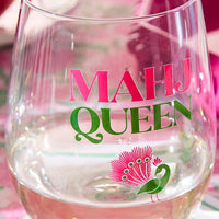 Mahj Queen Stemless Wine Glass