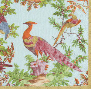 Chelsea Birds Celadon Cocktail Napkin