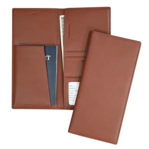 Monogrammed Leather RFID Blocking Passport Ticket Holder