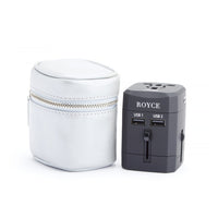Travel Adapter and Leather Case
