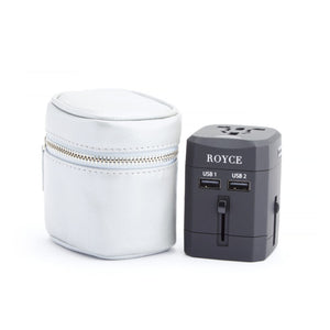 Travel Adapter and Leather Case