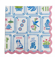 Mahjong Scallop Edge Cocktail Napkin
