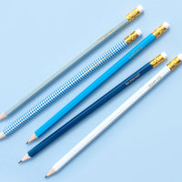 Blue Gingham Pencil Set