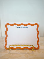 Orange Scallop Edge Flat Note Cards
