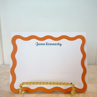 Orange Scallop Edge Flat Note Cards