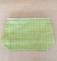 Monogrammed Silk Check Cosmetic Bag
