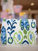 Ikat Blue & Green Cosmetic Bag
