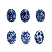 Blue and White Handpainted Easter Eggs
