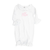 Monogrammed Ruffle Day Gown
