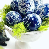 Blue and White Handpainted Easter Eggs/Set of 6