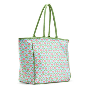 Floral Block Tote Bag