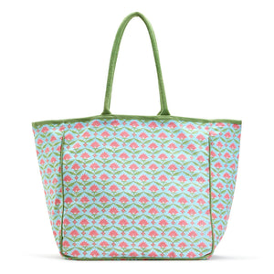 Floral Block Tote Bag