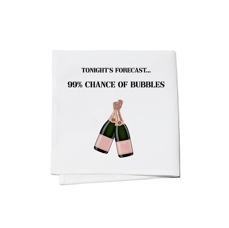Tonight's Forecast 99% Chance of Bubbles Napkin Set