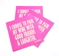 Pair Wine With Good Friends Cocktail Napkins
