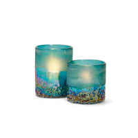 Seaglass Frosted Candleholders
