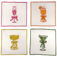 Cheers Embroidered Cocktail Napkins