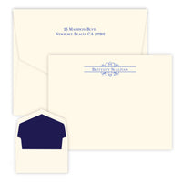 Arabesque - Raised Ink Flat Correspondence Card