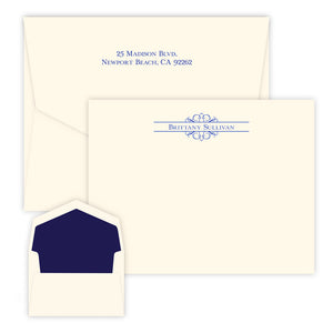 Arabesque - Raised Ink Flat Correspondence Card