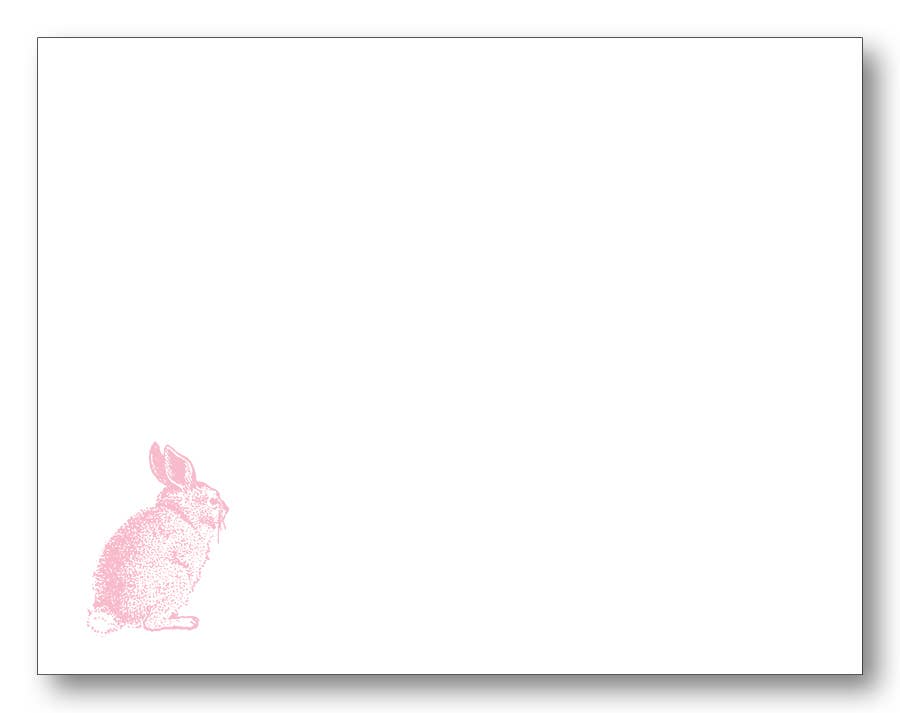 Cottontail Pink Bunny Flat Note Card