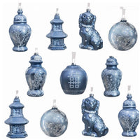 Pearlized Ice Blue and White Ornaments