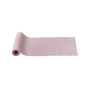 Red White Ticking Stripe Cotton Table Runner
